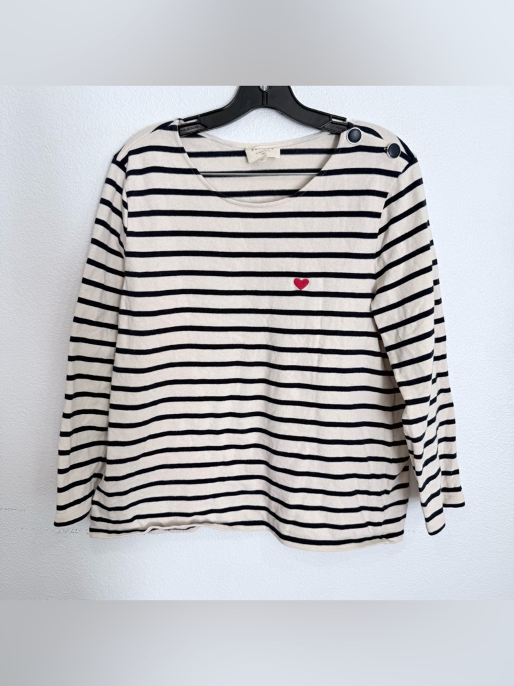 Sezane Colette Mariniere Ecru Stripe Top Women’s Size X-Large - Picture 4 of 7